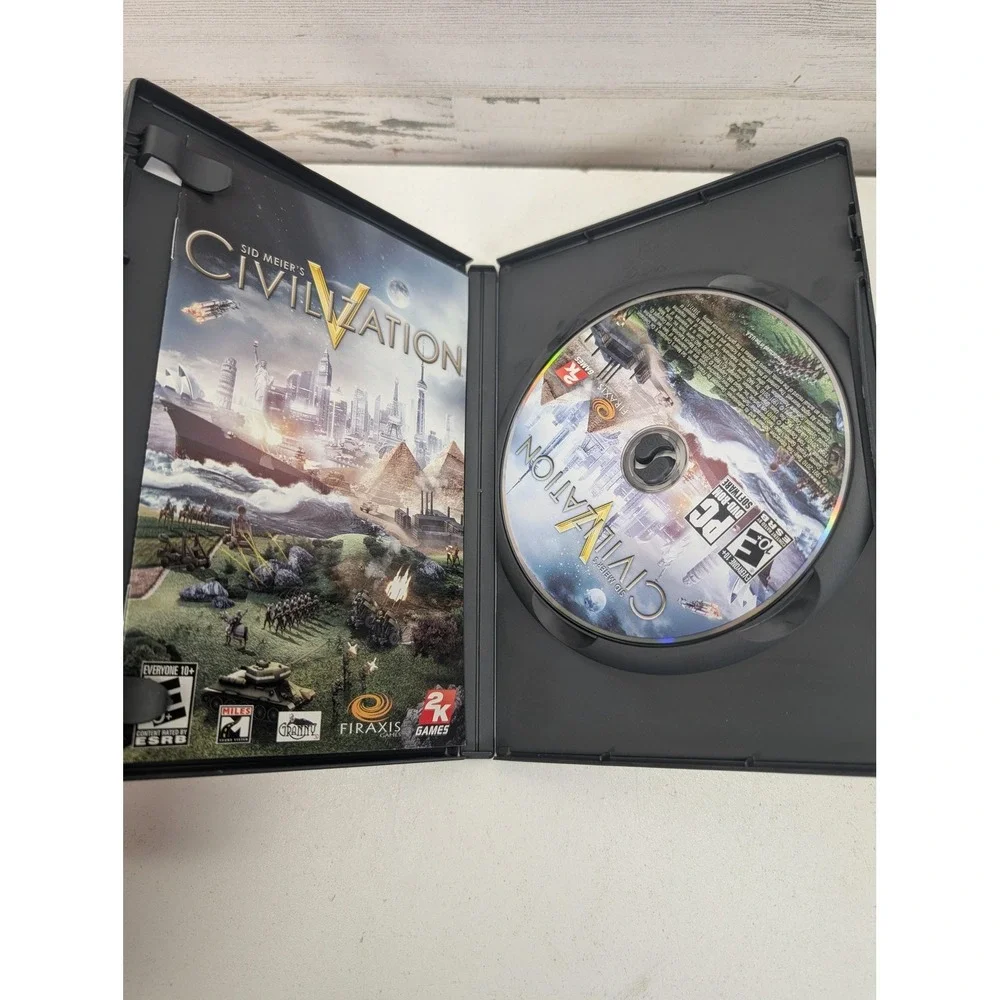 Sid Meier's Civilization V PC DVD 2K Games Strategy‎ E10+ Multiplayer Disc Case